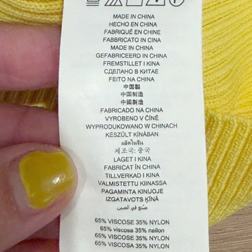 Michael Kors Womens Yellow Ribbed Lace-Up Fitted Chic Midi Sweater Dress Size S